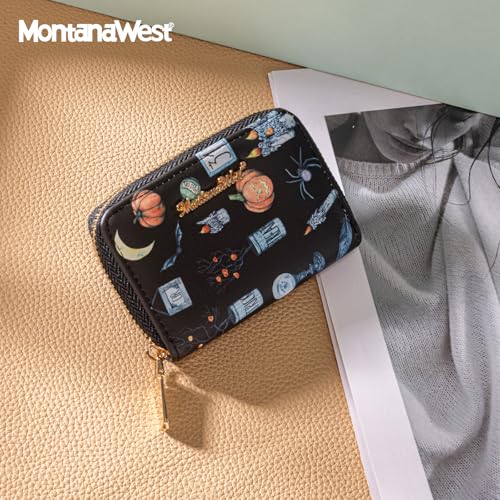 Image of Montana West Credit Card Holder Small RFID Card Wallet for Women Little Card Organizer Pocket Wallet with Zipper
