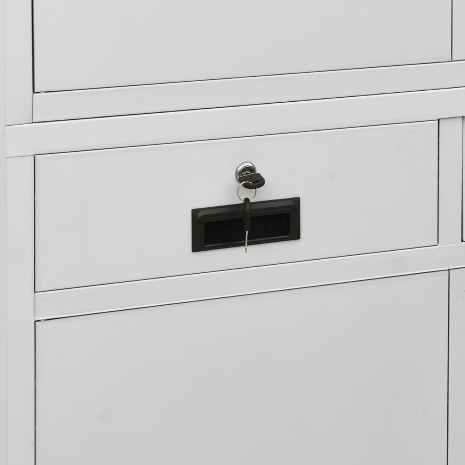 DJEKA Aktenschrank Abschließbar Metallschrank Büroschrank Werkstattschrank Mehrzweckschrank Stahl-Hellgrau-90x40x180 cm-2