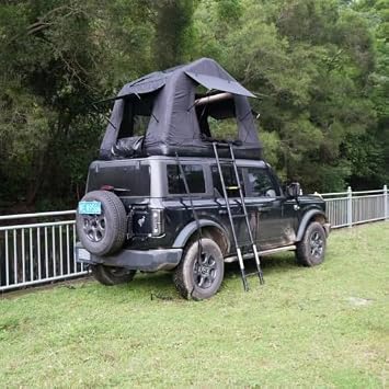 KEIKI 2-3 People Inflatable Car Rooftop Tent, Foldable Amphibious Roof Tent for Camping, Outdoor Glamping Fits SUV, Truck & Universal Auto Without Ladder, Black