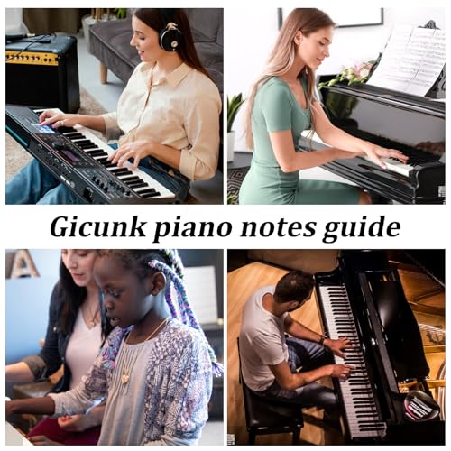 JIYIN Removable Piano Keyboard Note Labels, 61 Key Full Size Silicone Piano Keyboard Labels for Beginners, Rainbow Pianos Key Music Notes Letter Label Reusable with Box(Rainbow) - Thumbnail 6