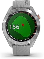 Vista 2 de Garmin Approach S40, elegante reloj inteligente de golf con GPS, ligero con pantalla táctil, gris/acero inoxidable