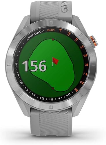 Miniatura 2 de Garmin Approach S40, elegante reloj inteligente de golf con GPS, ligero con pantalla táctil, gris/acero inoxidable