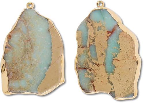 Firstmeet 2 dijes de piedra de forma irregular, cuentas de piedras preciosas a granel para hacer joyas y collares de bricolaje