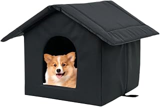 Weatherproof Insulated Cat Outdoor House | Foldable Cat House for Outside Pets in Winter, Outside Cats Shelter, Warm Pet Cave for Animals Balconies Garden Backyard