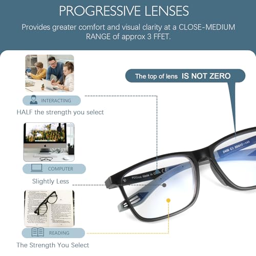 Missfive SPORT MULTI FOCUS READERS 2 Pack Mens Upgraded Unbreakable Multifocus Progressive Reading Glasses thumb #3