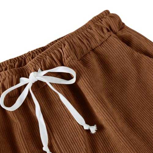 WANZZXCSL Mens Casual Corduroy Pants Elastic Waist Drawstring Baggy Sweatpants Lightweight Loose Fit Pant with Pockets4