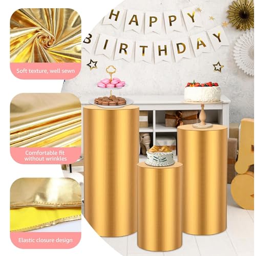 Support cylindrique blanc pour table de dessert stable sans pli grâce aux housses - 3