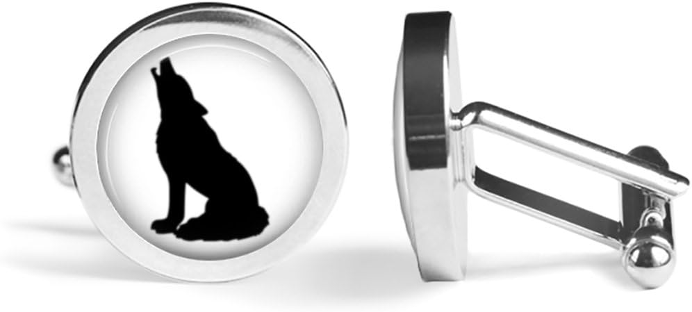 Wolf Cufflinks Howling Wolf Cuff Links (Angled Edition)