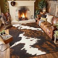 Amazon | B BENRON プレミアム牛革ラグ 人工牛皮ラグ リビングルーム