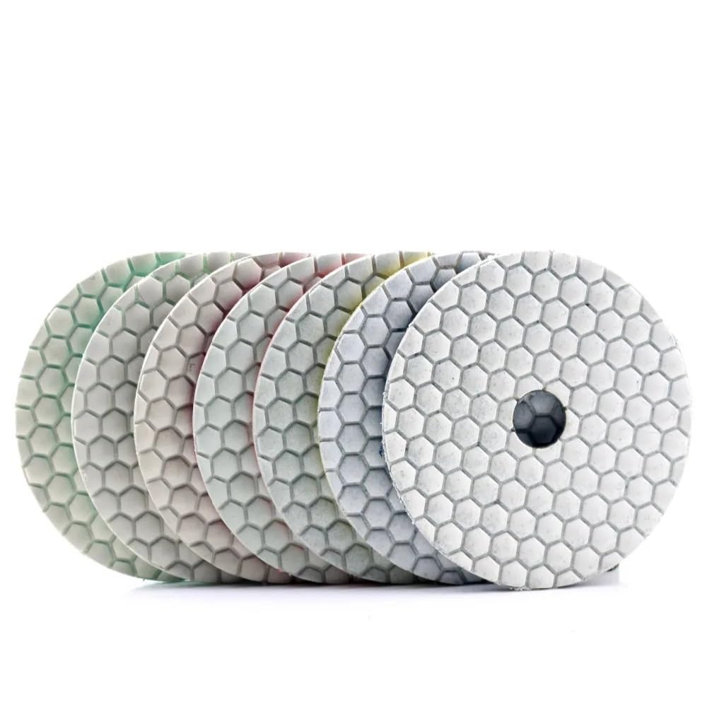 Diamentowe pady polerskie tarcze szlifierskie, 7 sztuk/partia 2,0 mm grubości sucha elastyczna podkładka polerska 3 cale diamentowa tarcza ścierna do granitu marmuru 80 mm suche polerowanie kamienia(3