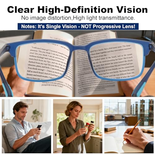 Image of CARA 2 Pack Reading Glasses Men, Super Lightweight Grilamid TR90 Frame for Women Blue Light /UV400 Protection Computer Readers, Black+Blue, 2.0x