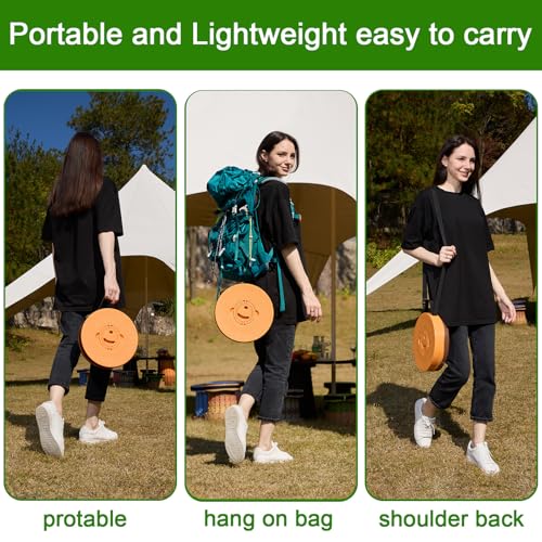 Image of 2026 Upgraded XXL Collapsible Stool with Thick Cushion,19.7 inchH-11.8 inchD Telescoping Folding Stool for Adults, More Sturdy Camping Stools with Load Capacity 1000lbs for Outdoor,Garden,Fishing,Hiking