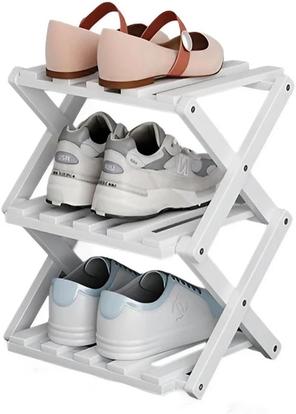 シューズラック 鏡付き 3段 スリム 下駄箱 玄関収納 倒れ防止 プッシュ