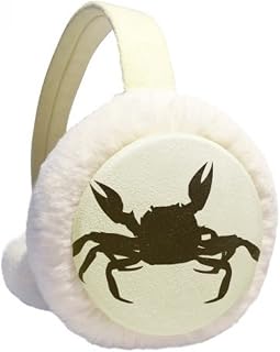 Black Crab Illastrate Marine Organism Winter Ear Warmer Cable Knit Furry Fleece Earmuff Outdoor
