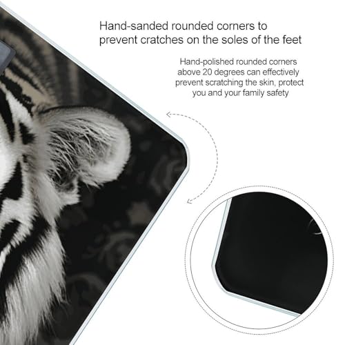 Báscula Digital de Baño Tigre Blanco y Negro LCD miniatura 4