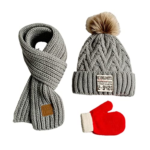 Bufanda guantes niños y gorro de punto para evitar resfriados