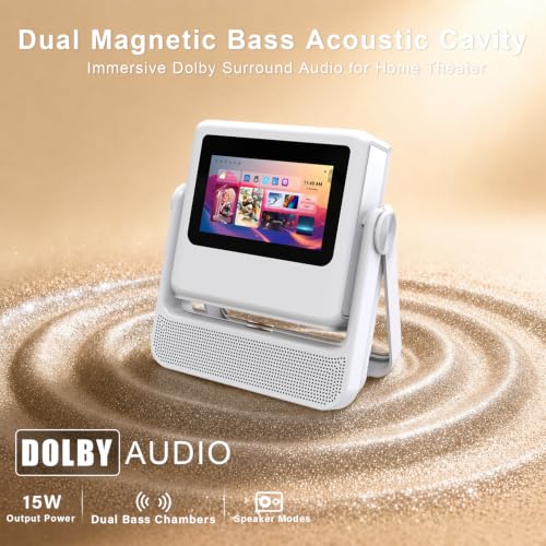 Image of Aepuesem Smart Projector with 7 inch Touchscreen, Native 1080P 4K Supported Portable Projector, WiFi 6 & Bluetooth Audio, Auto Focus & Keystone, 180 Stand, Built-in Apps, 60-300 inch Home Movie Projector