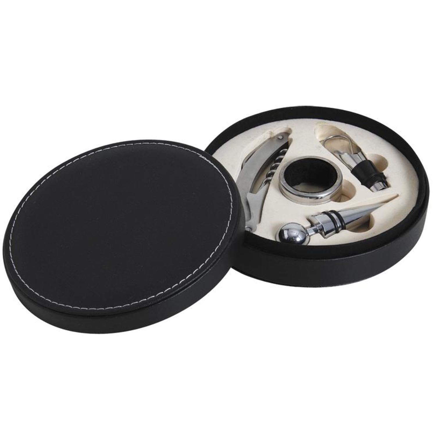Coffret sommelier évite bouchon cassé 4 pièces simili cuir