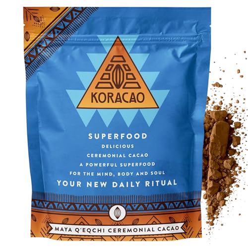 KORACAO Sustainably Harvested Guatemalan Cacao | Maya W'Eqchi Ceremonial Cacao | Ideal Superfood Drink Mix for Everyday Bliss | Enhance Your Spiritual Journey with Ancient Superfood Delight - 450g