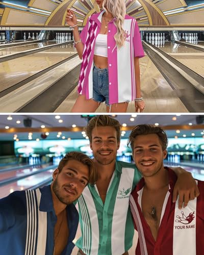 Custom Bowling Shirt for Men Women Personalized Name Bowling Jersey Casual Hawaiian Shirts Customized Retro Polo, S-4XL4