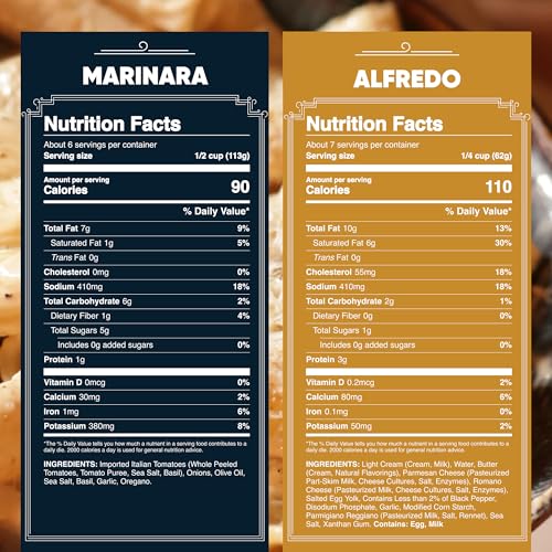 Image of Carbone Marinara & Classic Alfredo Sauce, Tomato Pasta Sauce, 2 Pack | Red Sauce Vegan & Non-GMO, White Sauce a Creamy Parmesan-Romano Blend; Both Fresh, Gluten Free, Low Carb & No Added Sugar