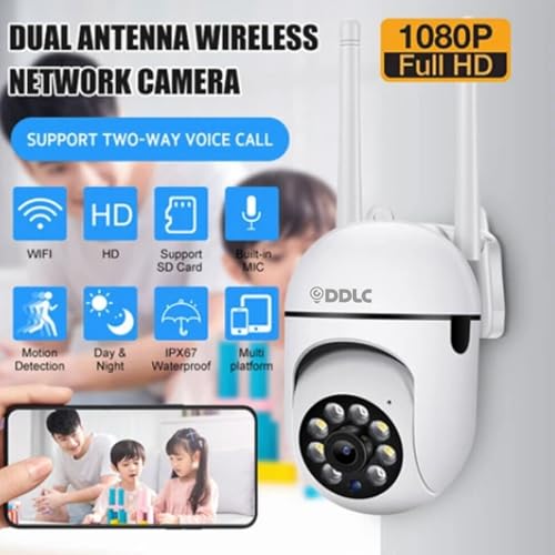 Image of DDLC 4MP WiFi Mini PTZ Security Camera for Home | Indoor Outdoor | Full HD | Color Night Vision | Motion Detection| Two-Way Audio | Mobile App Wireless CCTV | Weather Resistance | (Mini Ptz)