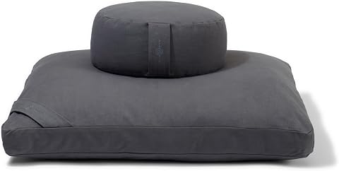 Renoo Meditation Cushion Set - Zafu and Zabuton with Organic Buckwheat and Cotto