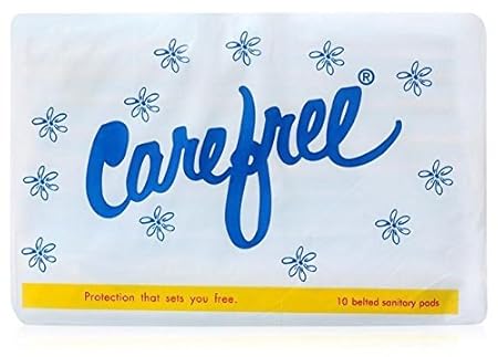 Carefree Sanitary Pads - Belted (Regular), 10 pcs Pack (Pack of 1)