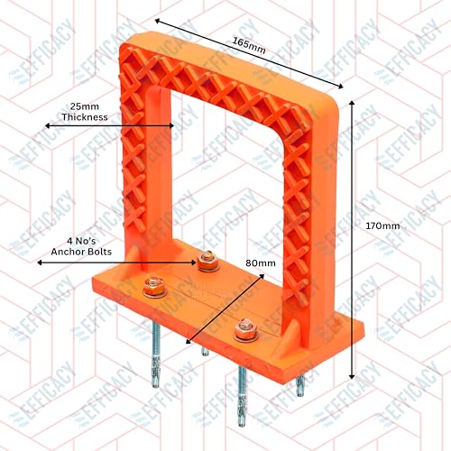 Image of Efficacy PVC Rungs Water Tank Step Slump Step PVC Foot Step MS Rod 12 mm Length 165 mm Width 170 mm Thickness 25 mm for Construction Sites,Swimming Pools, Over Head, Underground Water Tank 3 Nos