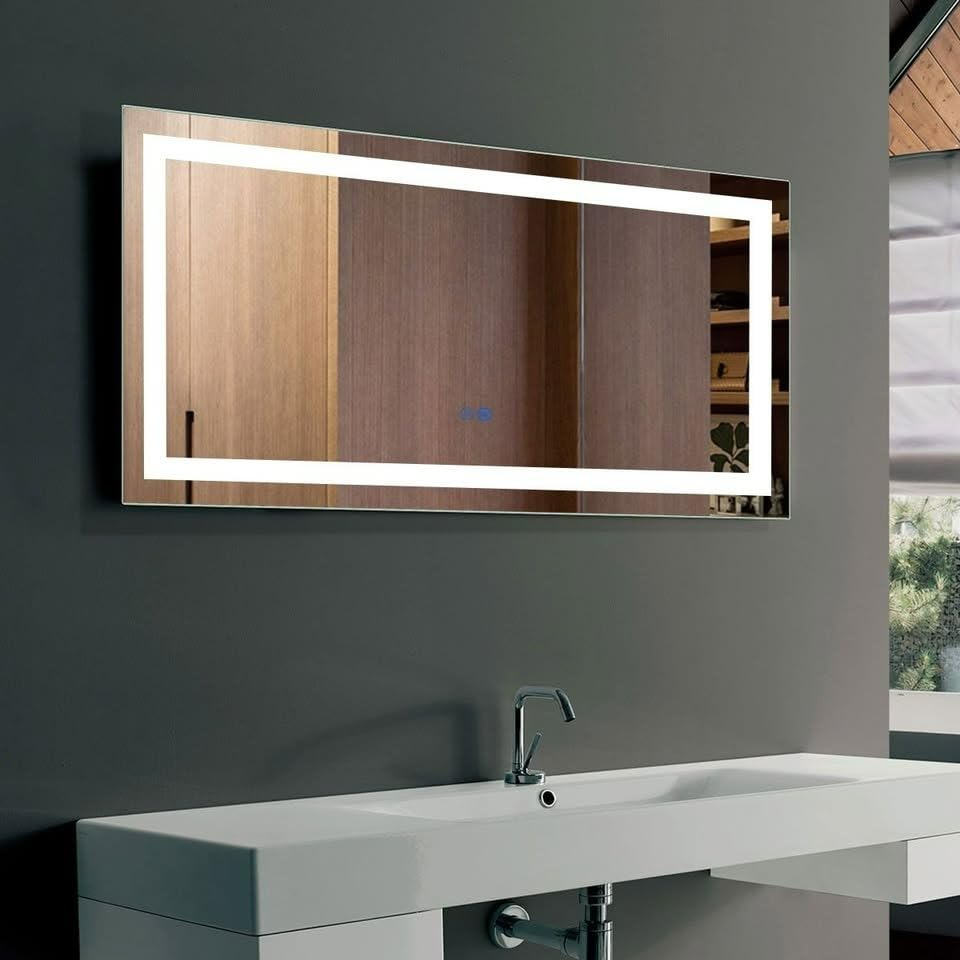 WhirlWell 36x36 LED Bathroom Mirror, Anti-Fog, Dimmable 3-Color, Speaker, IP65, cUL, Touch and Wall Switch, Horizontal/Vertical, Hardwired or Plug-In