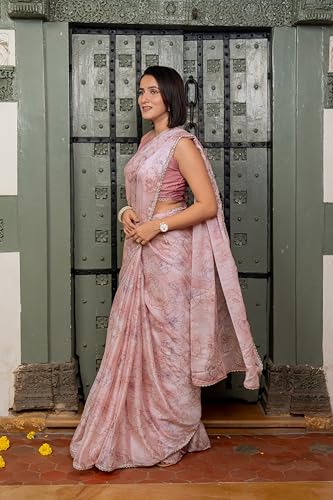 Image of MIRCHI FASHION Women Saree Chiffon Floral Printed | Breathable Festive Occasion Sari for Social Visits with Matching Blouse Piece