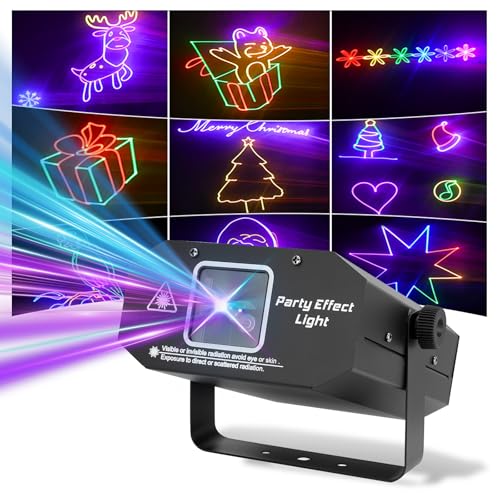 Image of Portable APP Controlled Laser Projector Support Custom Drawing Text Playback Personalized Programming, 3D Animation Laser Light with Sound Active DMX Mode for Stage DJ Party Events
