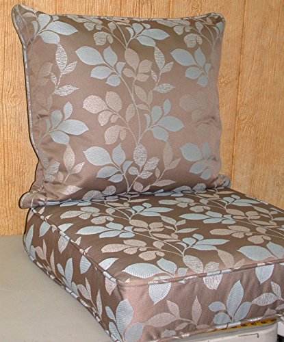 Outdoor Deep Seat Cushion Set ~ Blush Botanical Taupe 26X24X4 / 24X24X6.5 *New* #TOP1