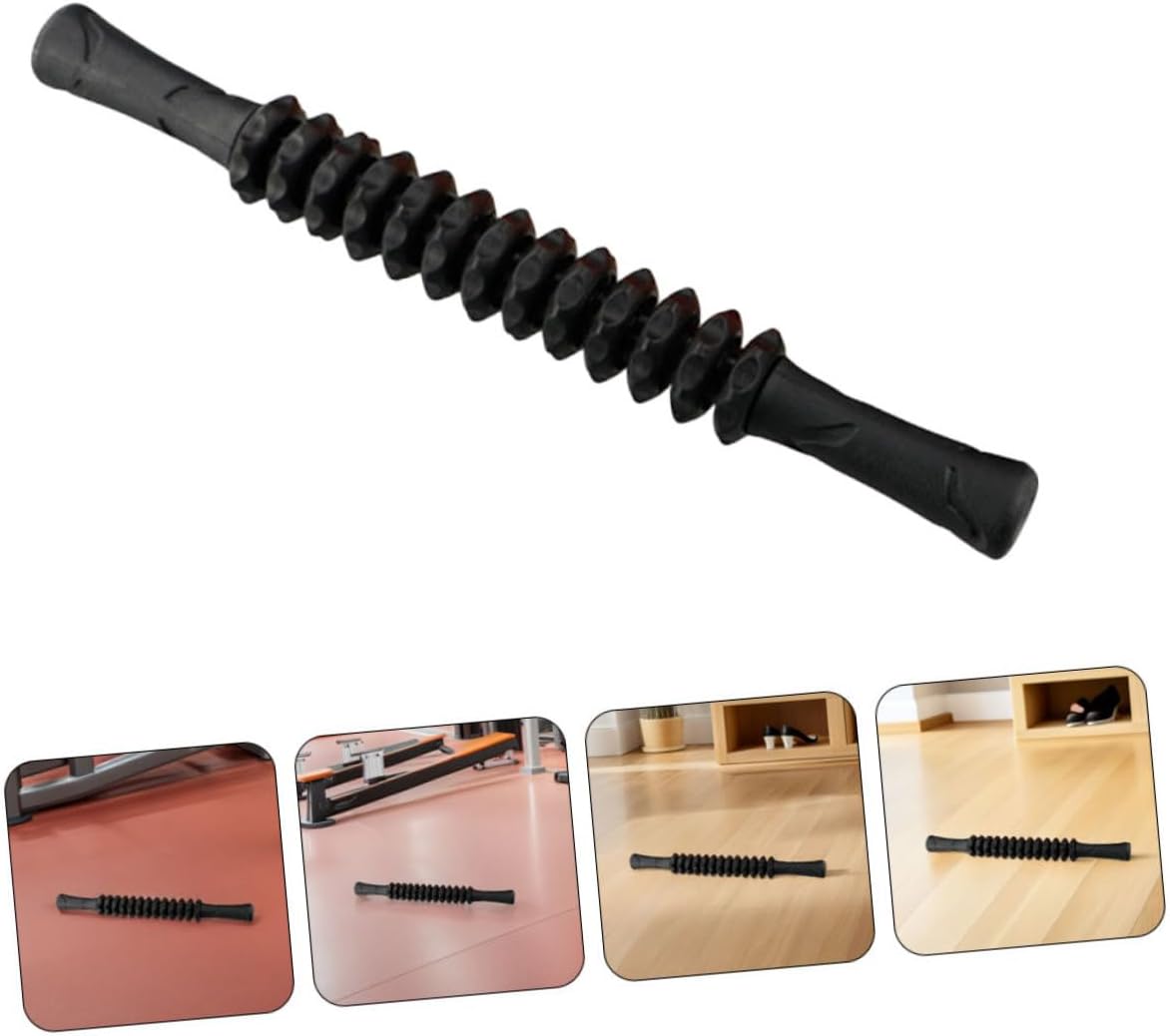 Hemobllo Muscle Roller Stick Trigger Point Massager Body Roller for Deep Tissue Massage Black Plastic Fitness Tool for Legs Back and Neck