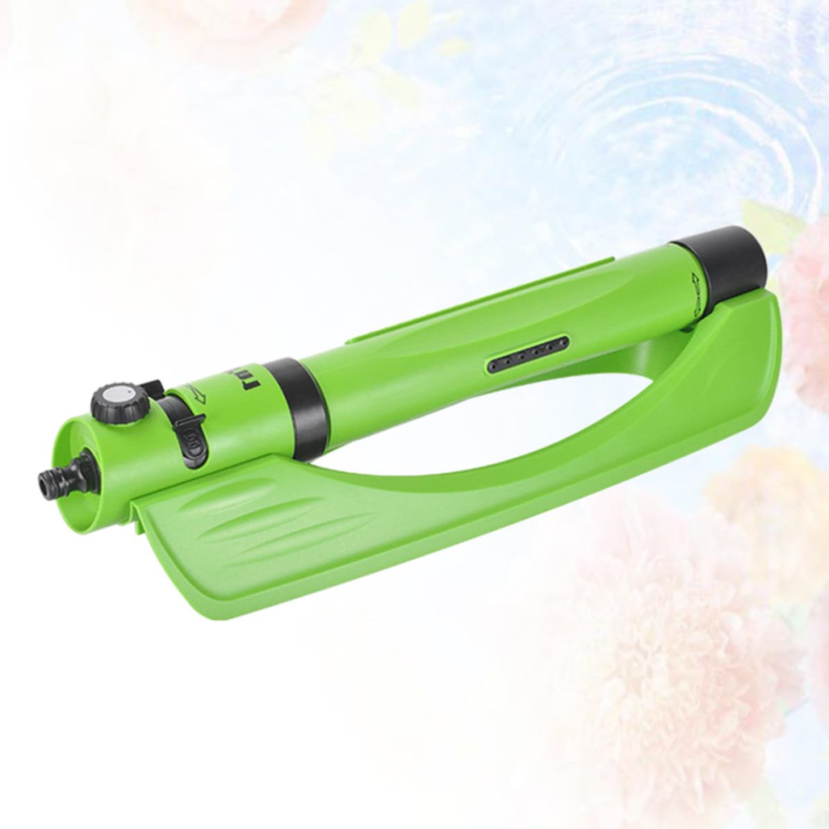 Mikikit Irrigatore da Giardino Rotante ABS Verde per Prato | Angolo Regolabile, Ampia Copertura, Irrigazione Automatica, per Fiori e Terreno