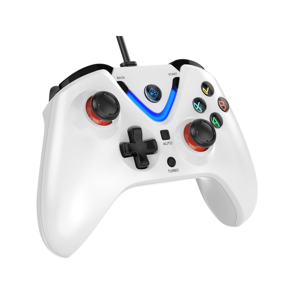Cosmic Byte ARES Wired Controller for PC, Magnetic Triggers, Accurate Joysticks, Dual Vibration, Backit LED Buttons (White)