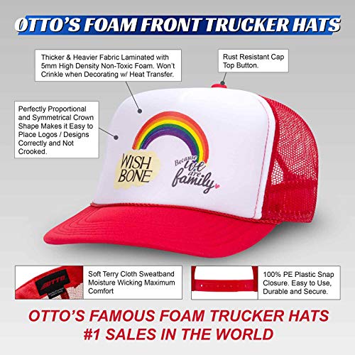 OTTO 5 Panel High Crown Mesh Back Trucker Hat Polyester Foam Front