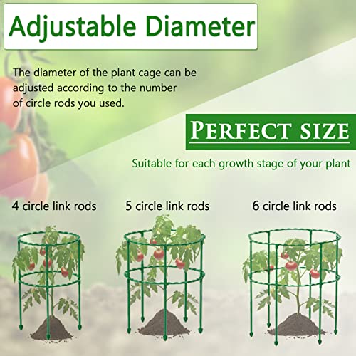 2 Pcs Small Tomato Cages For Garden Adjustable Micro Plant Support Cage, Mini Plant Support Stakes For Vine, Vegetables, Fruits & Flowers,Be Assembled To Various Width And Height #TOP3