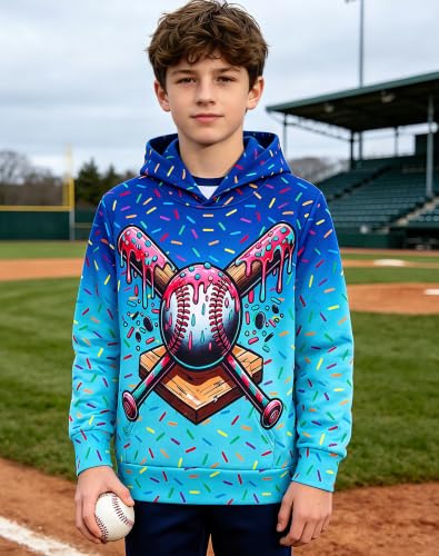 Image of Lovekider Boys Hoodies Sweatshirt Cool 3D Print Pullover with Big Pocket for Kids Fashion Warm Winter 6-16 Years