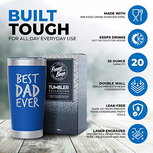 Dad Gifts From Daughter, Son, Kids - Dad Christmas Gifts - Dad Tumbler - Best Dad Gifts For Men - Dad Birthday Gifts - 20Oz Stainless Steel Laser Etched Travel Mug - Dad Cup - Father's Day Gifts #TOP2