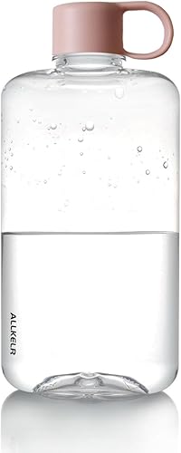 Miniatura 1 de Botella de agua plana portátil, sin BPA, botella de agua de viaje de plástico Tritan para campamento, fitness, deportes al aire libre, se adapta a