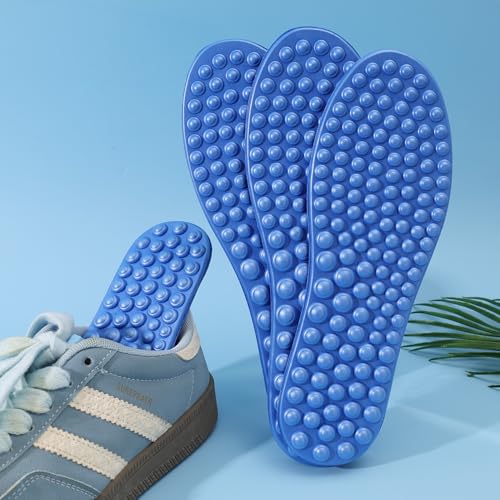1 par plantillas azul amortiguación masaje para zapatos miniatura 1