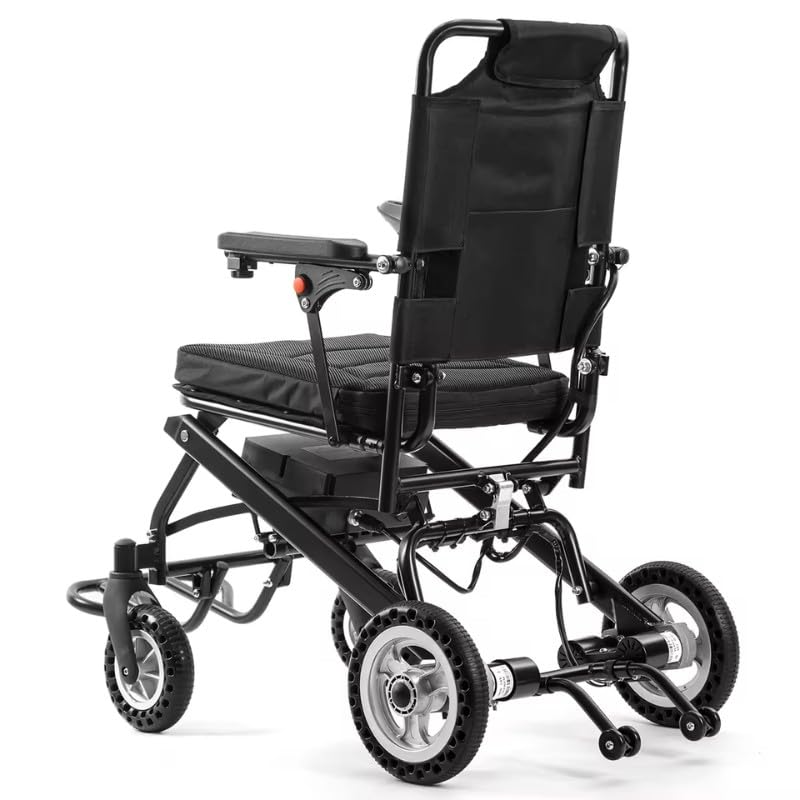 MÁS SANTE - UltraLite, silla de ruedas eléctrica ultraligera de 16 kg, doble motor 2 × 180 W, batería de litio extraíble, compacta y plegable, interior/exterior