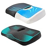MiiKARE orthopädisches Sitzkissen[2 abwaschbarer Bezug],Gel Memory Foam Sitzkissen,Ergonomisches Hämorrhoiden Sitzkissen,Fördert Durchblutung und Entlastet das Rückenschmerzen,Erhöht Sitzkomfort