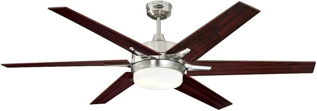 Westinghouse Lighting 72077 Cayuga 152 cm Brushed Nickel Indoor Ceiling Fan, Light Kit with Opal Frosted Glass