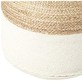 Signature Design by Ashley Sweed Valley Jute & Cotton Pouf, 19 x 19 Inches, Natural & White 515efRtAaYL. SS280