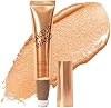 Rubor Líquido Dewy, Rubor Líquido Construible con Acabado de Brillo Natural, Rubores en Crema Hidratantes de Larga Duración para Mejillas, Fórmula Ligera y Mezclable, Rubores de Aplicación Suave y Fácil para Maquillaje Diario, Dorado 2