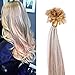 SEGO Pre Bonded U Tip Hair Extensions Human Hair Highlighted 100 Strands Keratin Fushion Nail Tip Human Hair Extensions 100% Remy Hair Silky Straight #12P613 Golden Brown&Bleach Blonde 22 inches 50g