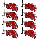 ATPEAM Wood Gluing Pipe Clamp Set | 8 Pack Heavy Duty Cast Iron Quick Release Pipe Clamps for Woodworking (8, 3/4