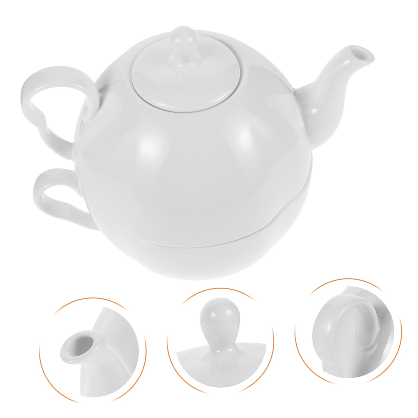 Cabilock Juego de Té Elegante de Porcelana China 620ml, Tetera y Taza para Infusiones, Resistente al Calor, para Té Floral y Café en Casa